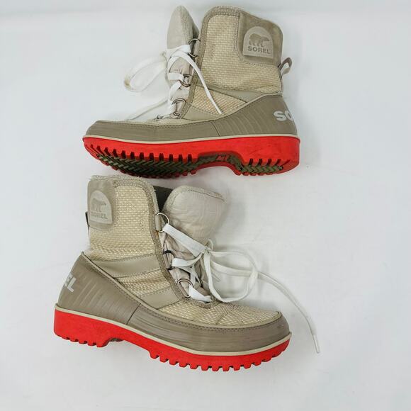 Sorel Tan Tivoli II Winter Snow Boots Pink Bottoms Size US Womens 6.5 - Picture 14 of 15